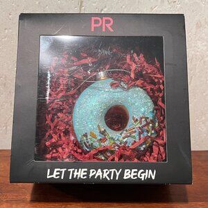 Party Rock Blue Iced Donut Glass Ornament - Glitter & Sprinkles